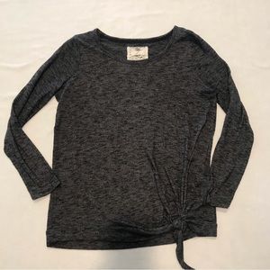 Cupio sweater, gray, knot at waist, large